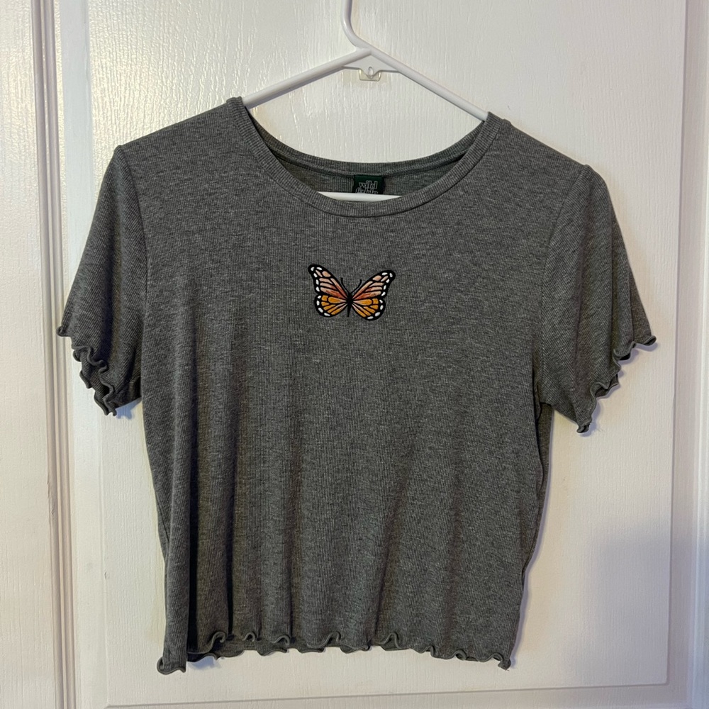 CROPPED BUTTERFLY T